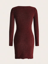 Buy SHEIN Frenchy Surplice Neck Wrap Hem Glitter Bodycon Dress in Pakistan