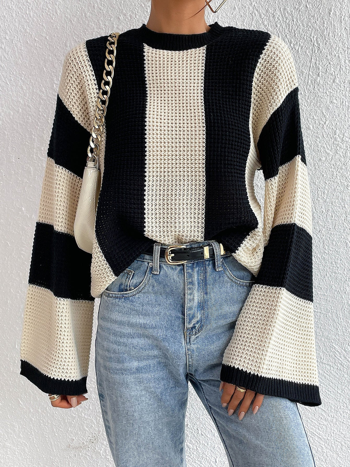 Buy SHEIN Frenchy Two Tone Drop Shoulder Sweater in Pakistan