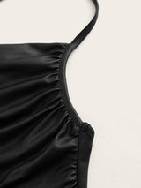 Buy SHEIN ICON Draped Front Crisscross Backless PU Leather Cami Going Out Tops in Pakistan