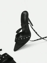 Buy SHEIN ICON Studded Strappy Stiletto High Heel Sandals With Open Toe in Pakistan