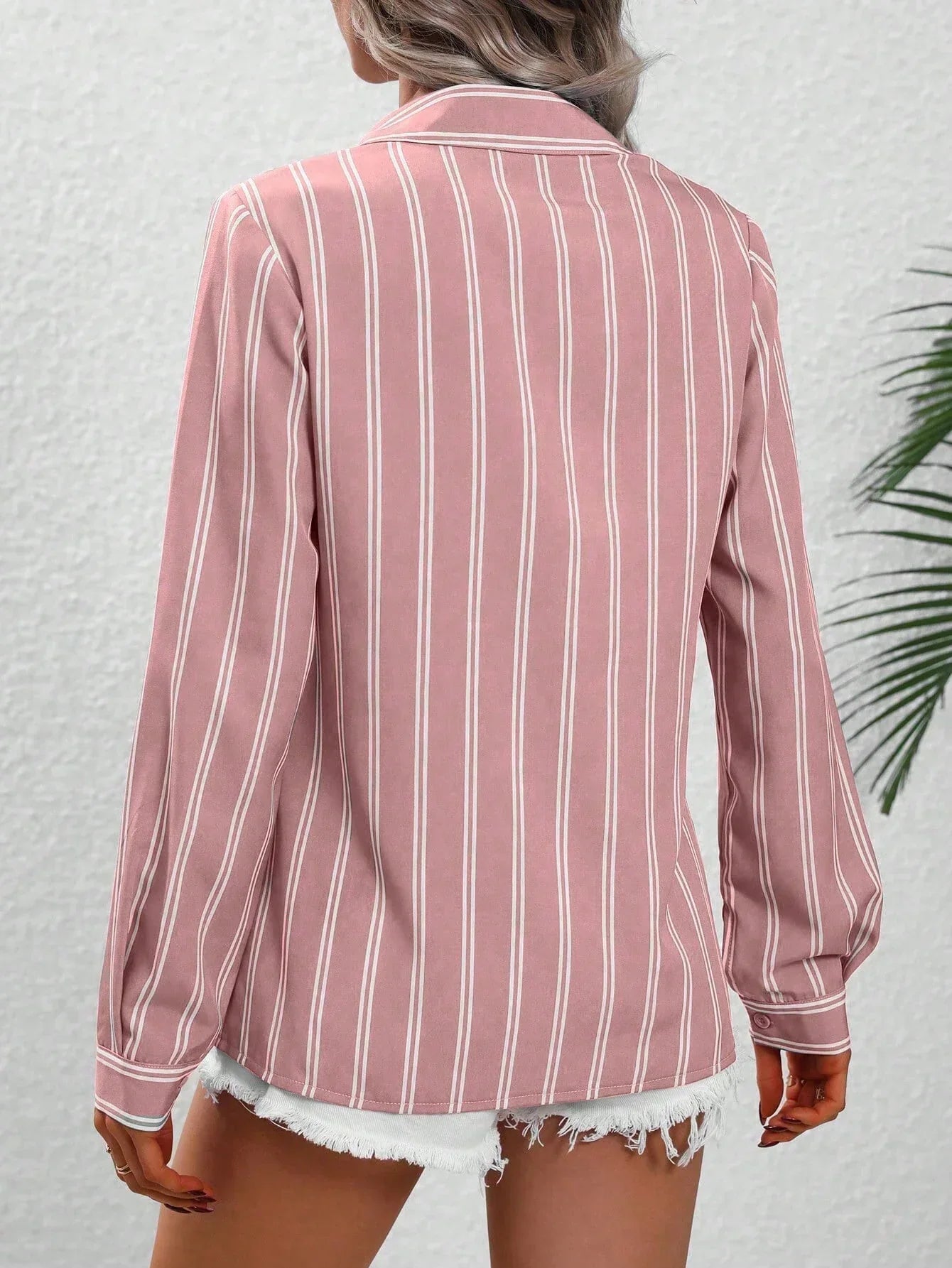 Buy SHEIN LUNE Striped Print Button Front Shirt in Pakistan