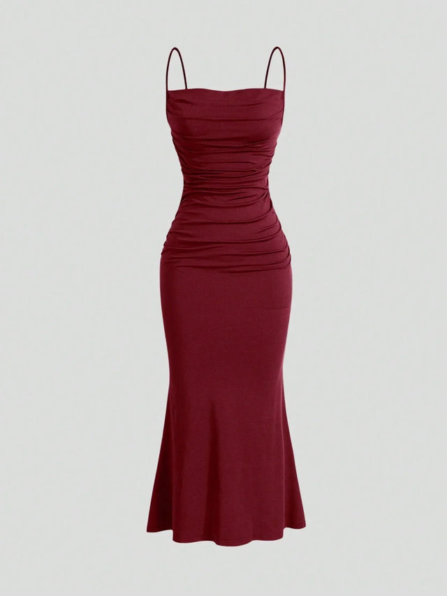 Buy SHEIN MOD Solid Ruched Cami Dress in Pakistan