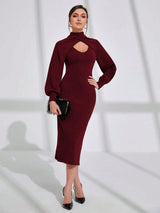Buy SHEIN Modely Mock Neck Super Crop Sweater & Sweater Dress in Pakistan