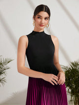 Buy SHEIN Modely Ombre Pleated Hem Mock Neck Dress in Pakistan