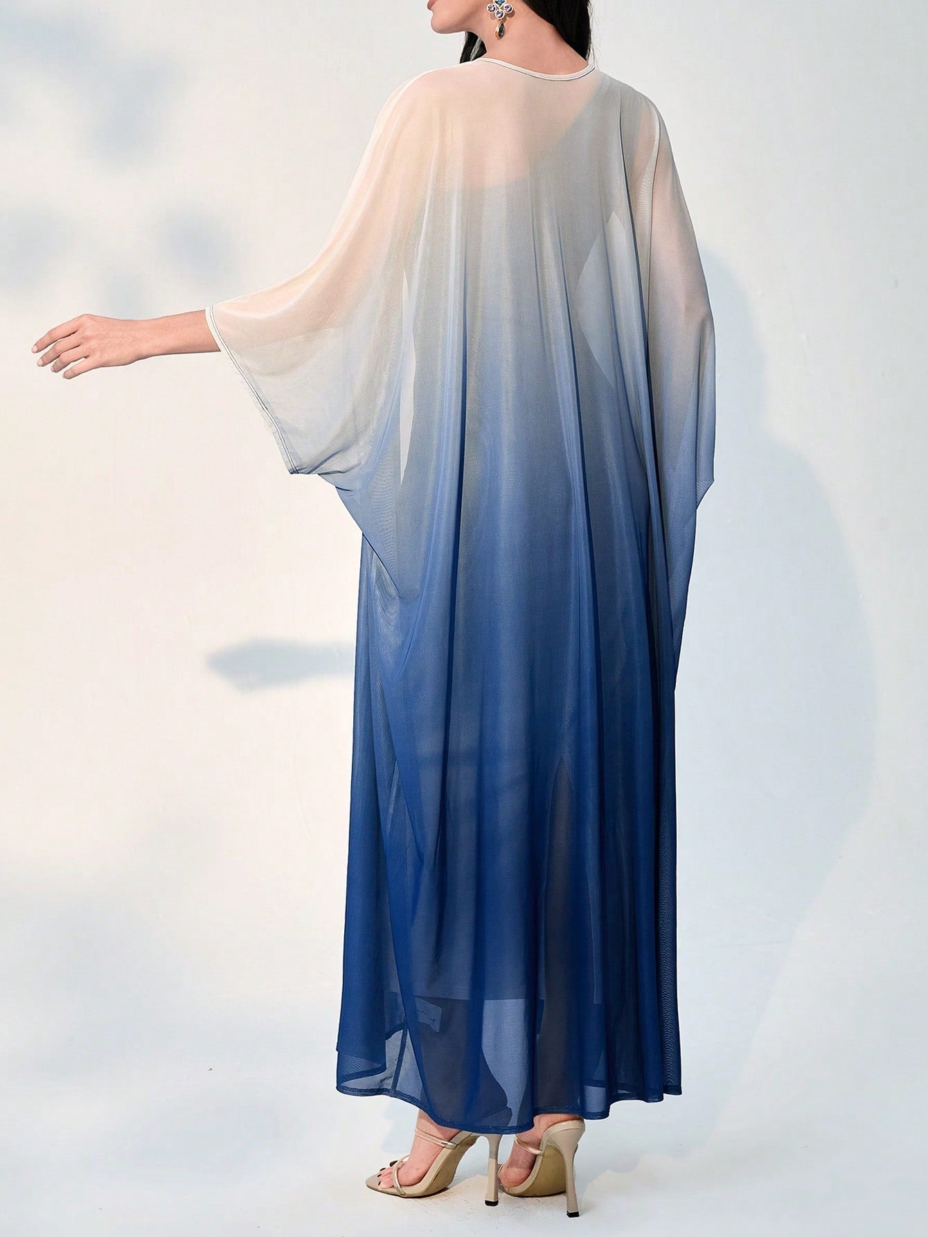Buy SHEIN Modely Ombre One Shoulder Dress With Coat in Pakistan