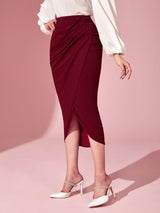 Buy SHEIN Modely Ruched Tulip Hem Skirt in Pakistan