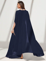 Buy SHEIN Modely Solid Color Casual Halter Neck Dress And Open Front Coat in Pakistan