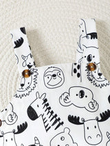 Buy SHEIN Newborn Baby Boys' Striped Knit Comfortable Romper And Cute Animal Printed Dungaree Set For Summer in Pakistan