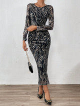 Buy SHEIN Priv̩ Allover Print Ruched Side Bodycon Dress in Pakistan