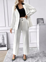 Buy SHEIN Priv̩ Contrast Collar Flap Detail Blazer & Suit Pants in Pakistan