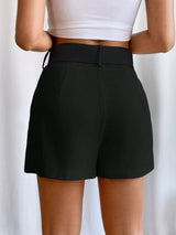Buy SHEIN Privé Fold Pleated Belted Wide Leg Shorts in Pakistan