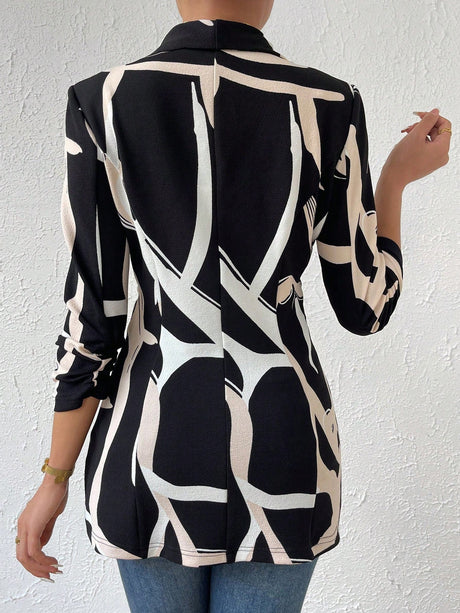 Buy SHEIN Priv̩ Graphic Print Shawl Neck Blazer in Pakistan