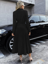 Buy SHEIN Priv̩ Lapel Neck Pleated Hem Dress in Pakistan