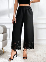Buy SHEIN Privé Laser Cut Out Wide Leg Pants in Pakistan