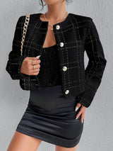 Buy SHEIN Priv̩ Plaid Pattern Button Front Overcoat in Pakistan