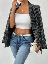 Buy SHEIN Priv̩ Plaid Print Shawl Collar Blazer in Pakistan