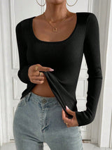 Buy SHEIN Privé Scoop Neck Ribbed Knit Sweater in Pakistan
