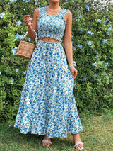 Buy SHEIN Prive Small Floral Print Vacation 2 Piece Outfit in Pakistan