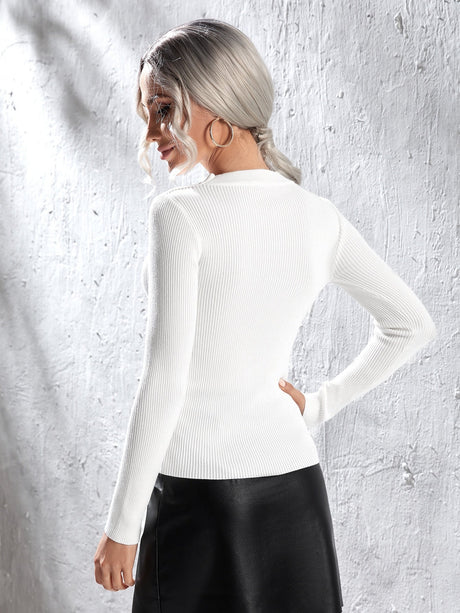 Buy SHEIN Prive Solid Cut Out Sweater in Pakistan