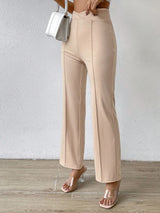 Buy SHEIN Priv̩ Solid Flare Leg Pants in Pakistan