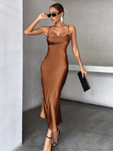Buy SHEIN Privé Solid Tie Backless Cami Dress in Pakistan