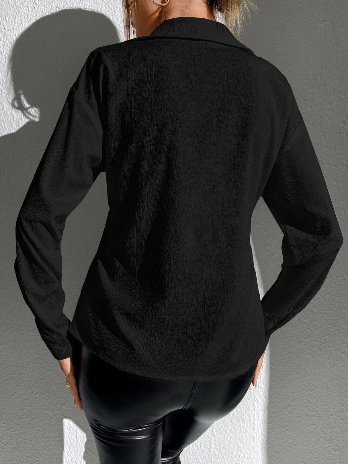 Buy SHEIN Privé Solid Twist Front Shirt in Pakistan