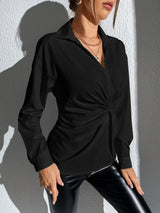 Buy SHEIN Privé Solid Twist Front Shirt in Pakistan