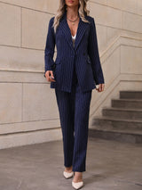 Buy SHEIN Privé Striped Print Blazer & Pants in Pakistan