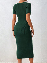 Buy SHEIN Priv̩ Sweetheart Neck Ribbed Knit Bodycon Sweater Dress in Pakistan