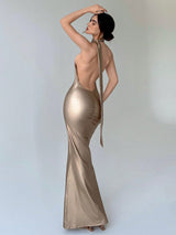 Buy SHEIN Priv̩ Women'S Glossy Backless Dress in Pakistan