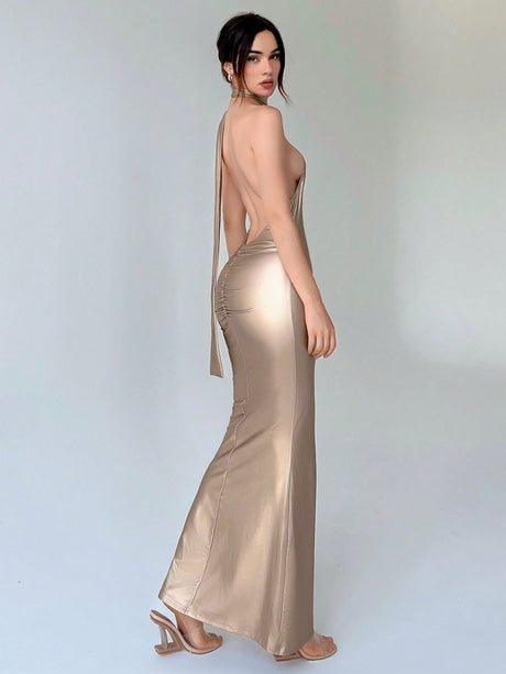 Buy SHEIN Priv̩ Women'S Glossy Backless Dress in Pakistan
