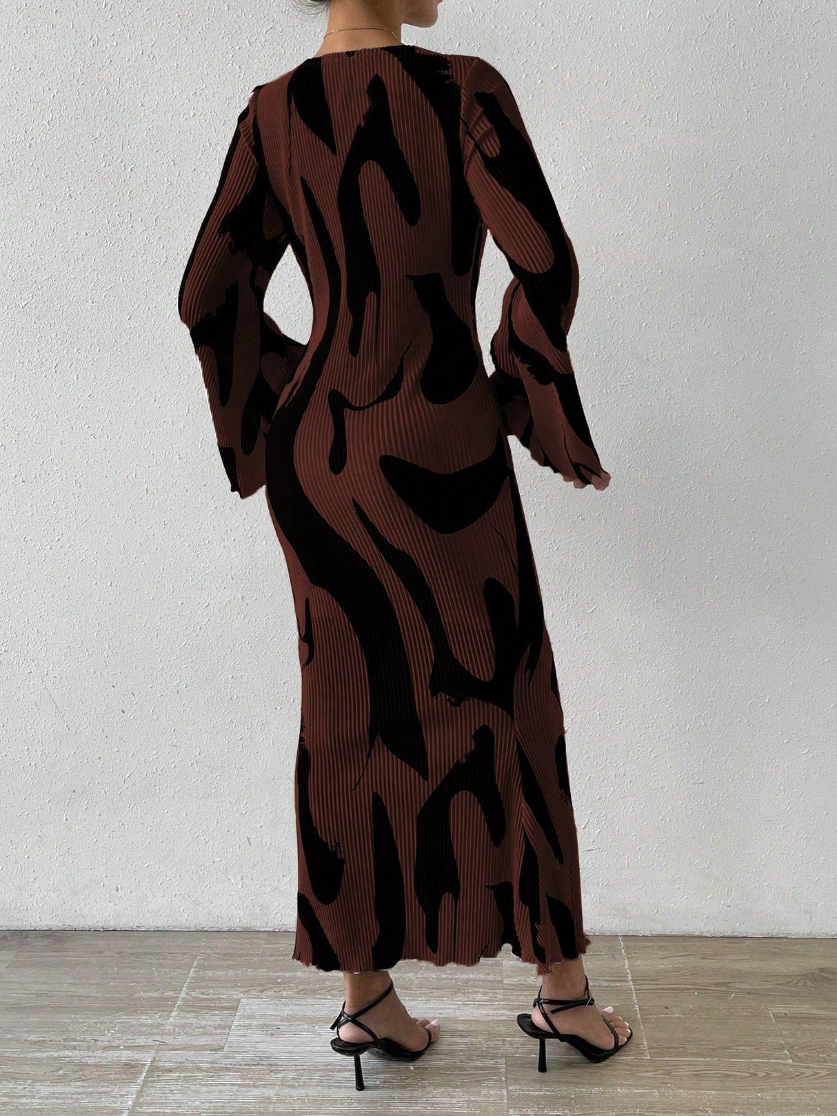 Buy SHEIN Priv̩ Women's Full Printed Bell Sleeve Dress in Pakistan