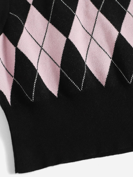 Buy SHEIN Qutie Argyle Pattern Sweater Vest in Pakistan