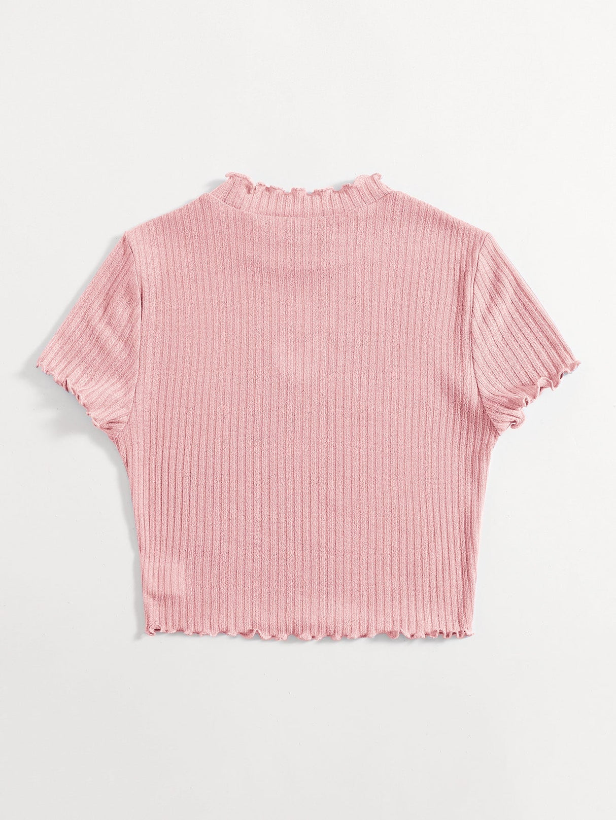 Buy SHEIN Qutie Heart Cutout Detail Lettuce Trim Tee in Pakistan