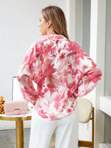 Buy SHEIN VCAY Floral Print Hidden Button Shirt in Pakistan