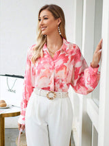 Buy SHEIN VCAY Floral Print Hidden Button Shirt in Pakistan