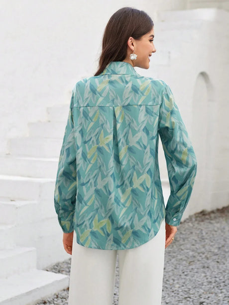 Buy SHEIN VCAY Ladies' Full Printed Long Sleeve Shirt in Pakistan
