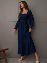 Buy SHEIN VCAY Square Neck Ruffle Hem Dress in Pakistan