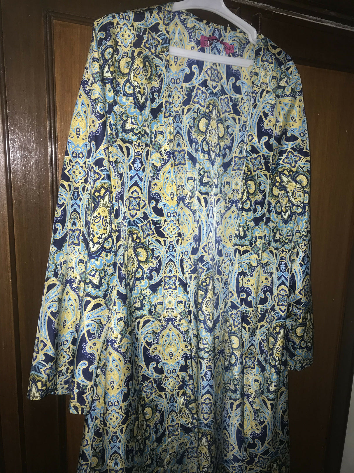 White and Blue Front Open Kurta | Women Locally Made Kurta | Small | New