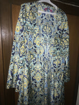 White and Blue Front Open Kurta | Women Locally Made Kurta | Small | New