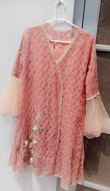 Angrakha Style Kurta | Women Locally Made Kurta | Peach | Medium | Worn Once