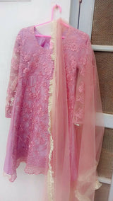 Light Purple Floral Dress | Women Locally Made Formals | Medium | Preloved