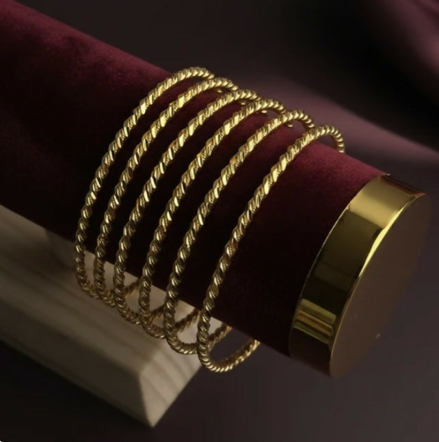 Luxury Twist Gold Bangles- set of 6 - ch123 | Women Jewelry | Bangles & bracelets | Brand New