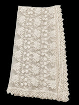 White Net Dupatta With Lace | Women Accessories | Duppata | Medium | Worn Once