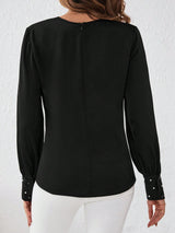 Buy SHEIN Satin Fabric Shirt With Front Knot And Cufflinks Detailed Sleeves in Pakistan