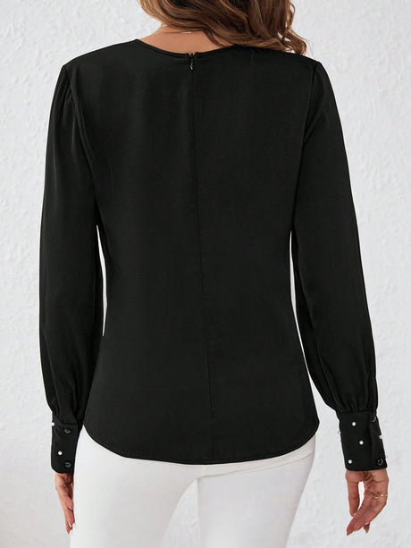 Buy SHEIN Satin Fabric Shirt With Front Knot And Cufflinks Detailed Sleeves in Pakistan