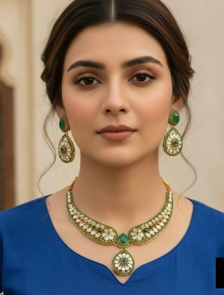 Flower tear drop necklace set-00018 | Women Jewelry | Brand New