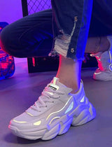 Buy SHEIN Women Two ToneåÊ Colorblock Lace-Up Front Chunky Sneakers in Pakistan