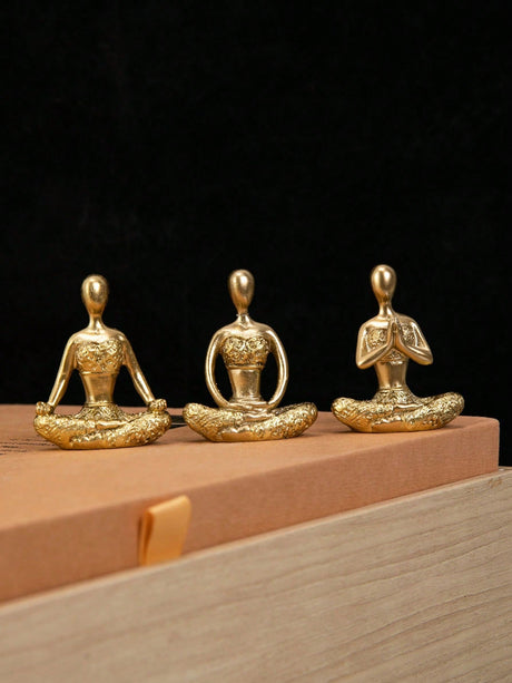 Buy SHEIN Set Of 3 Yoga Girl Figurine Miniature Ornament in Pakistan