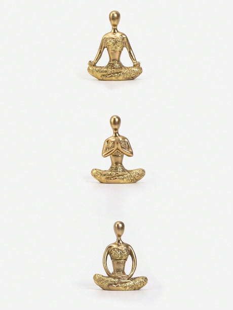 Buy SHEIN Set Of 3 Yoga Girl Figurine Miniature Ornament in Pakistan